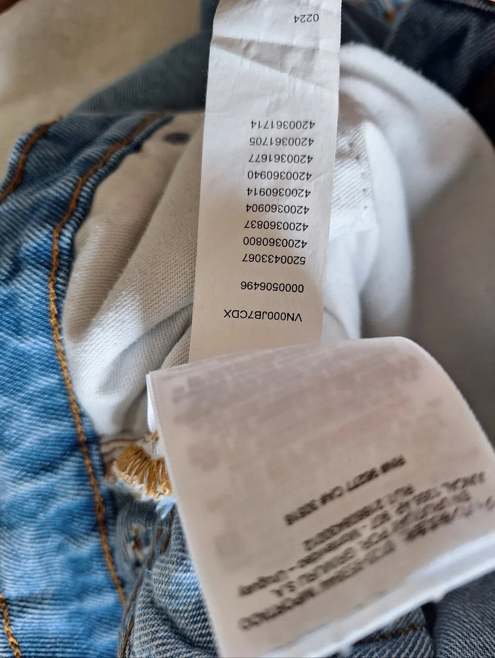Vans Kids Check-5 Baggy Denim Pants Light Wash Size 24 / 8 Skate